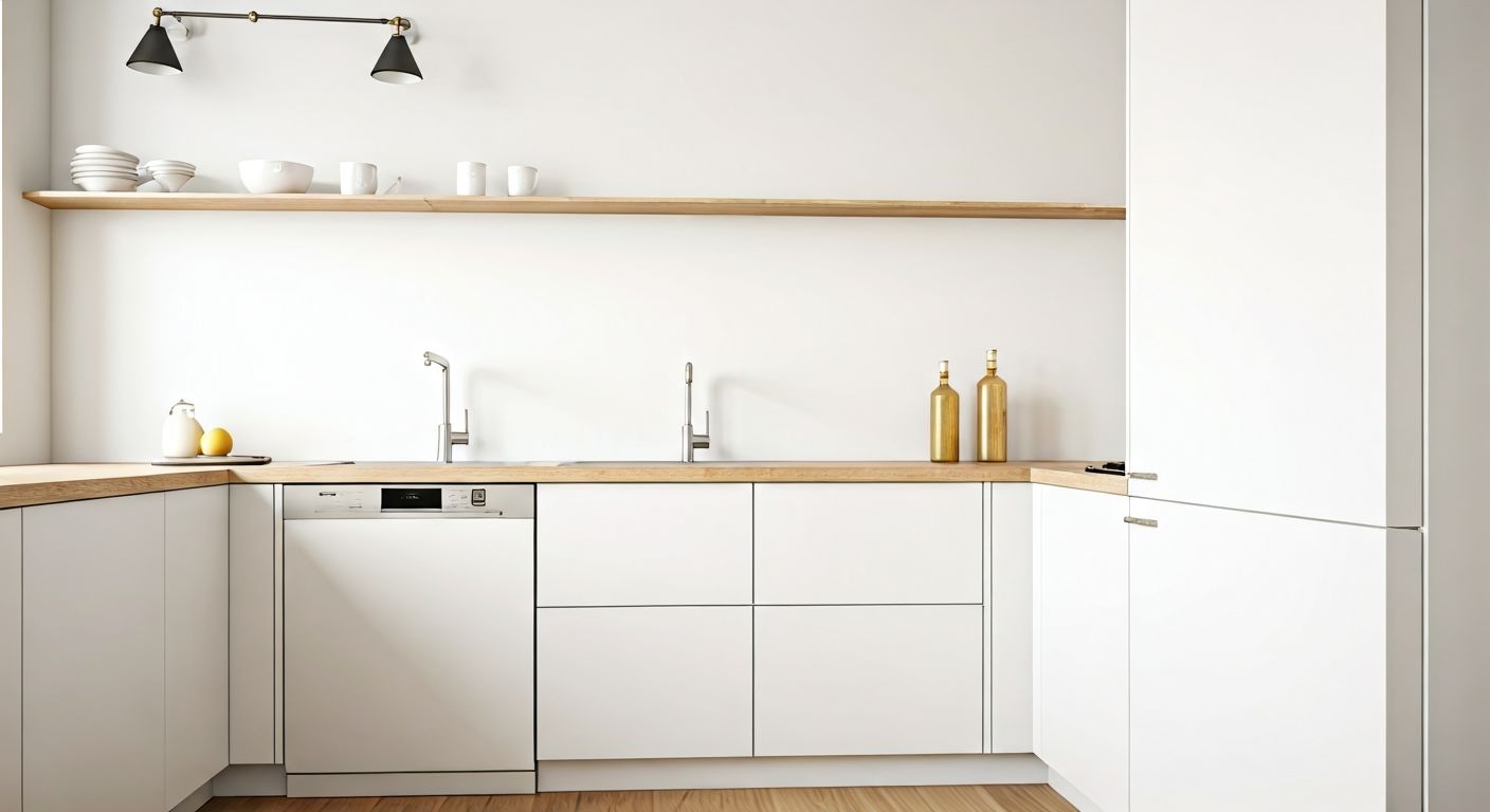 Угловая компактная скандинавская кухня