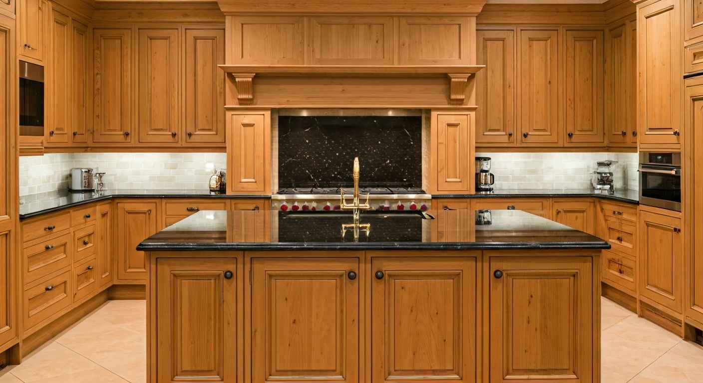 Роскошная кухня из дуба с гранитом