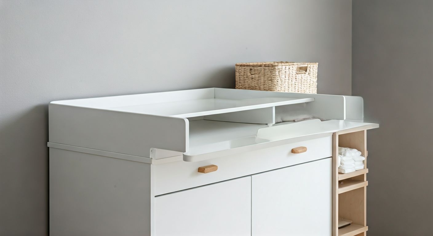 Минималистичный светлый пеленальный комод для малыша