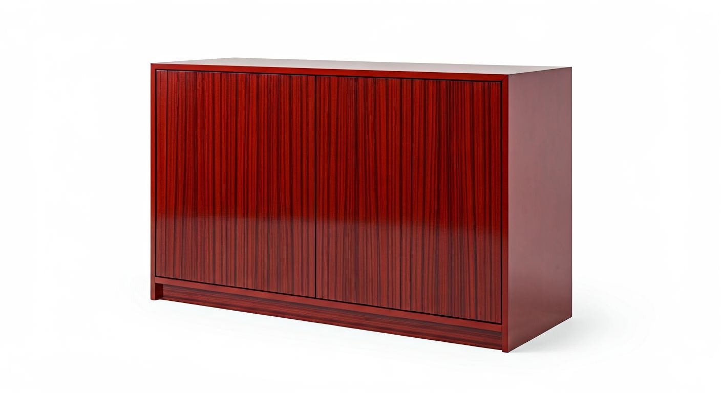 Угловой вид глянцевого шкафа