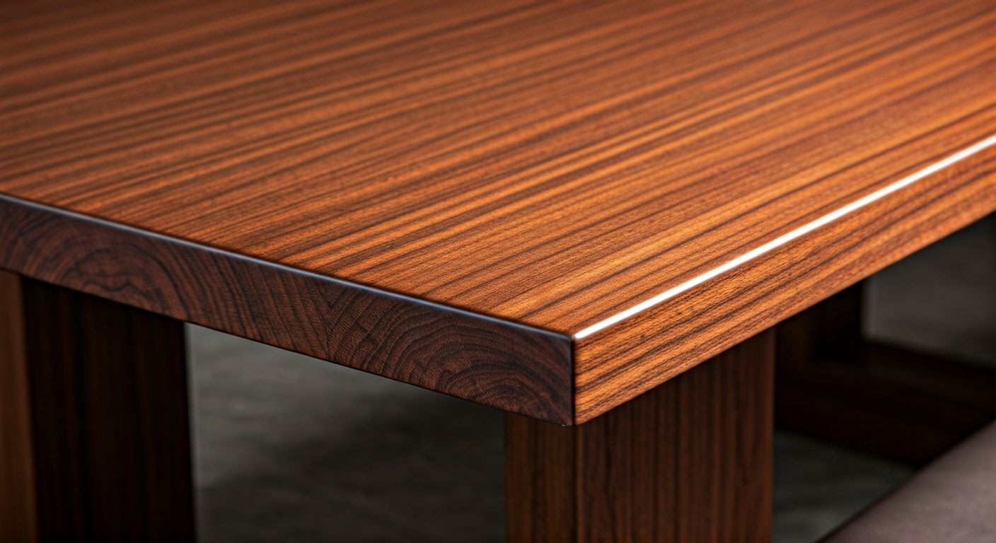 Деталь стола из красного дерева