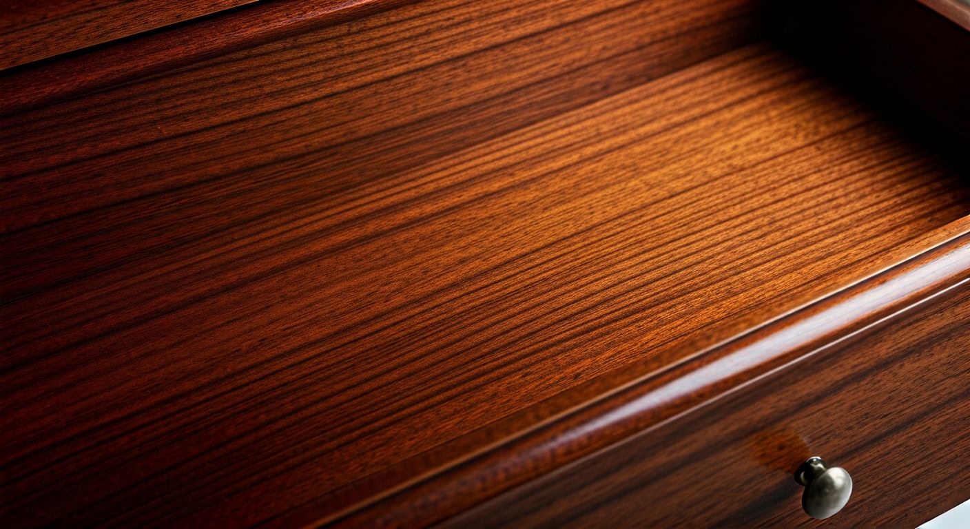 Внутренняя поверхность открытого ящика из массива