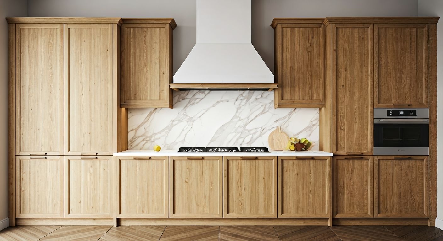 Роскошная кухня из дуба, ясеня и ореха