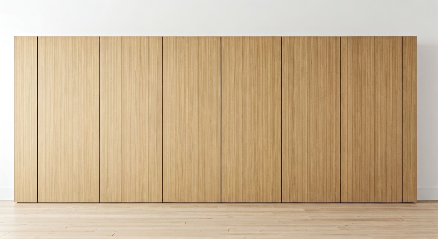 Встроенный шкаф со стеллажами и фасадами