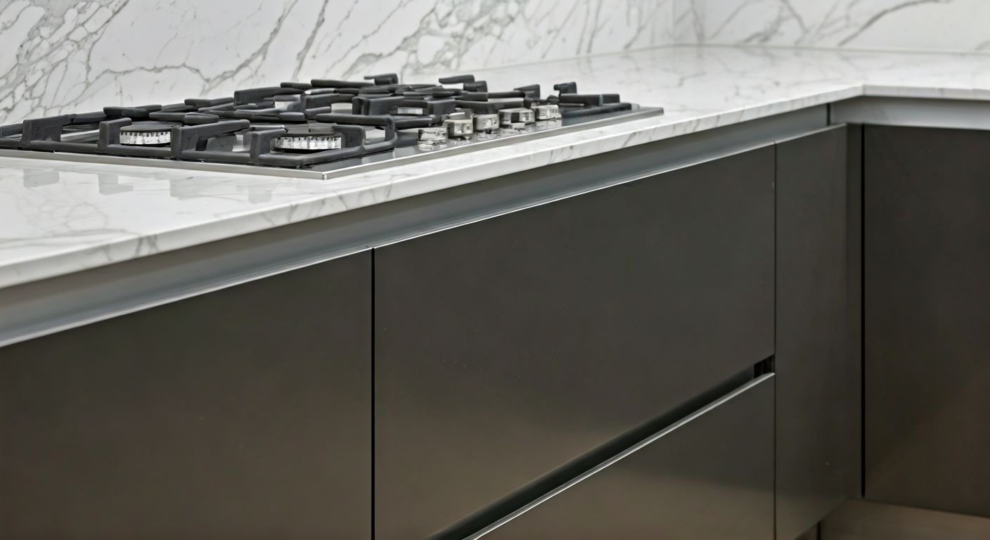 Деталь островной рабочей зоны с техникой