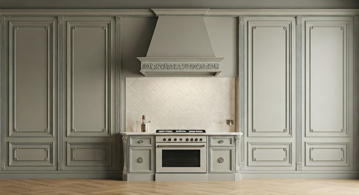 Неоклассическая кухня из МДФ и массива