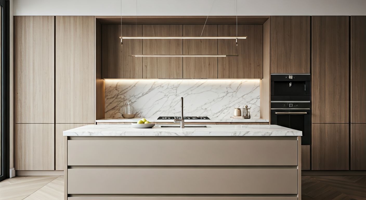 Роскошная кухня на заказ, обзорный вид