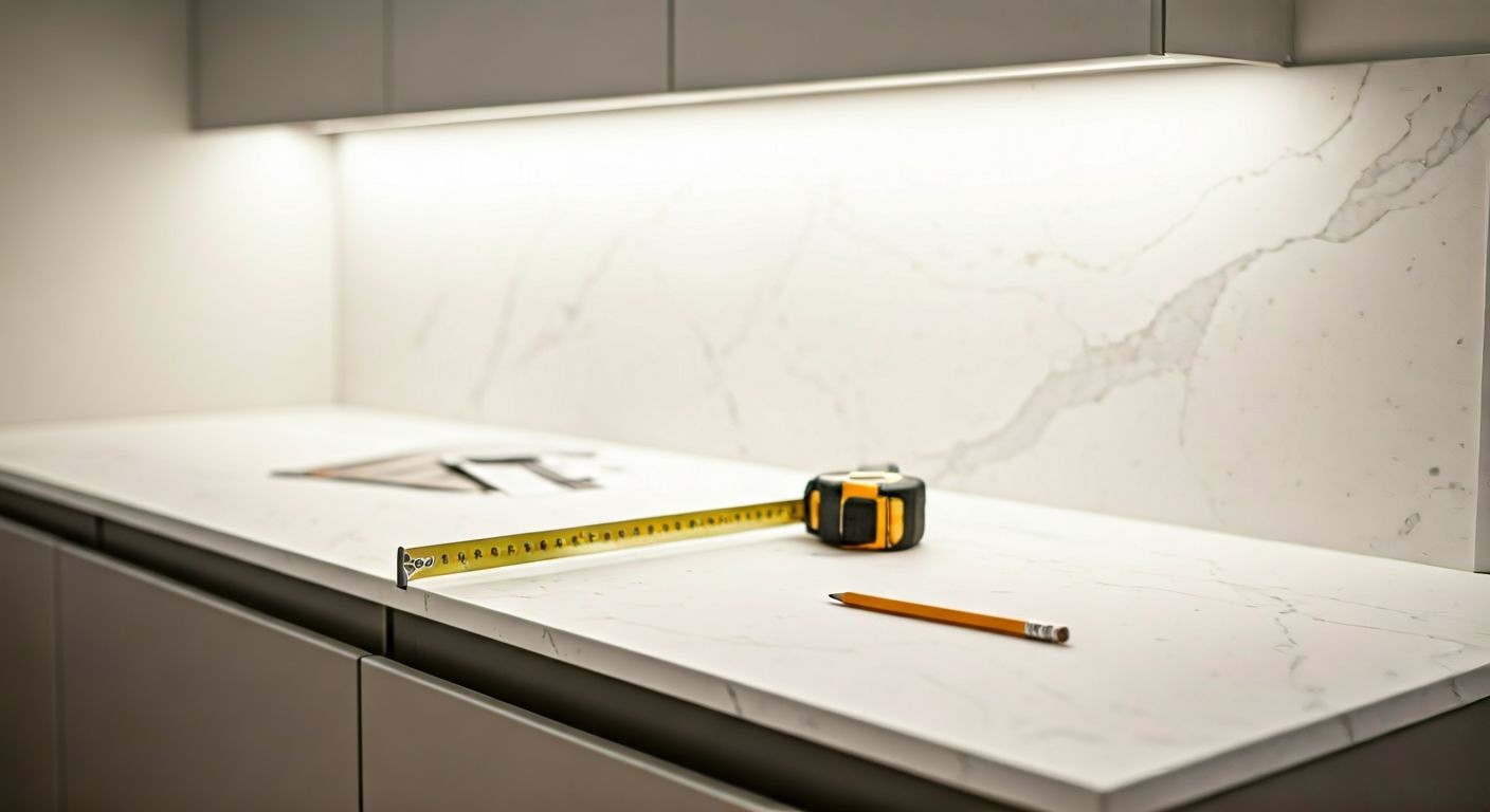 Замеры на столешнице кухонного гарнитура