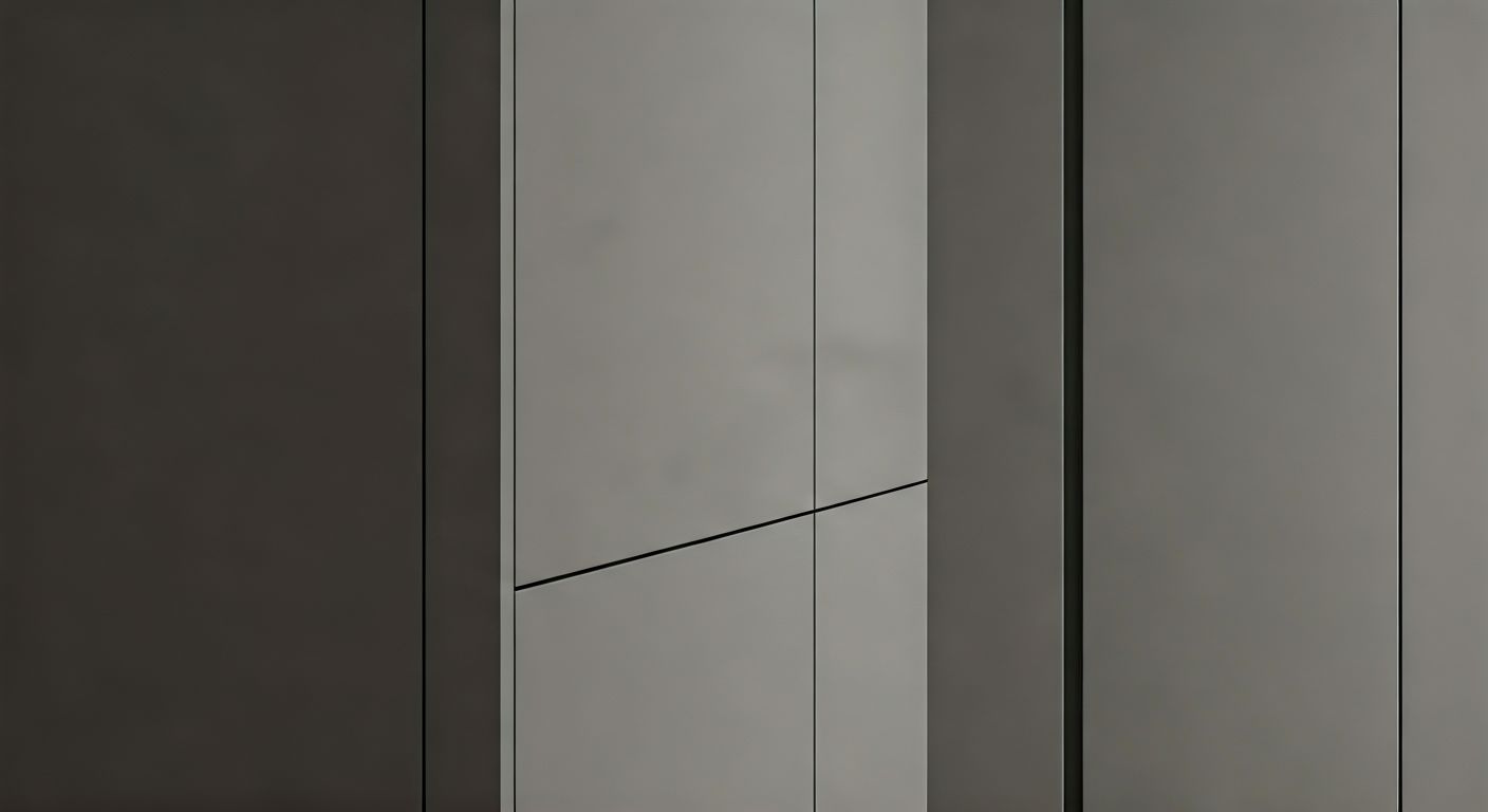 Угловой ракурс матовых Fenix-фасадов кухни