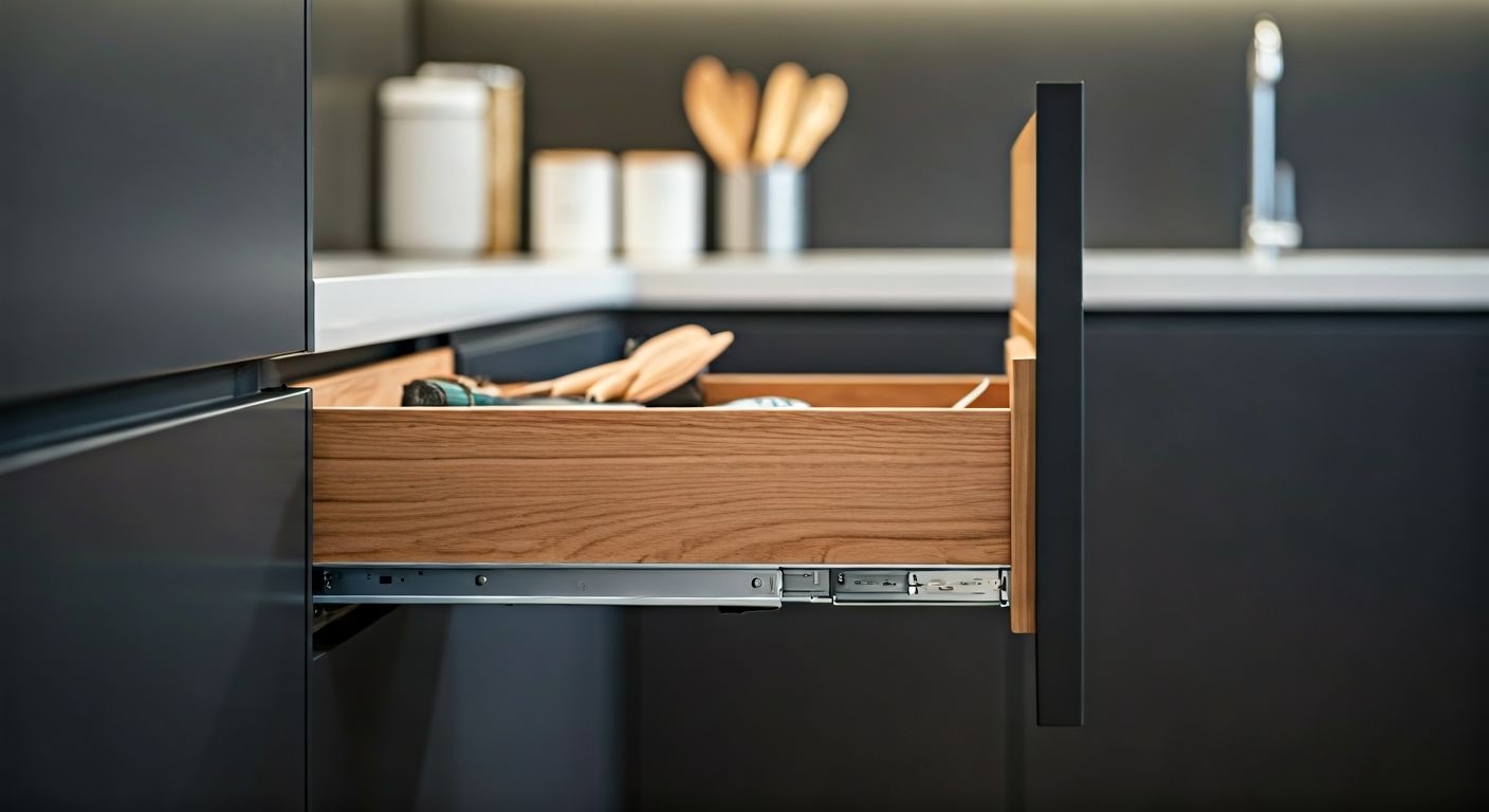 Выдвижной ящик с шариковыми направляющими