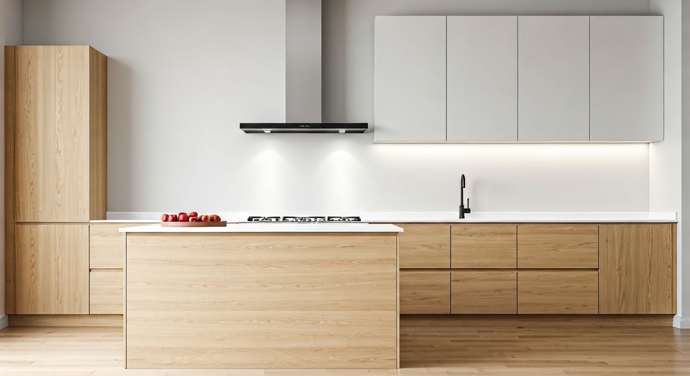 Современная кухня с фабричными фасадами