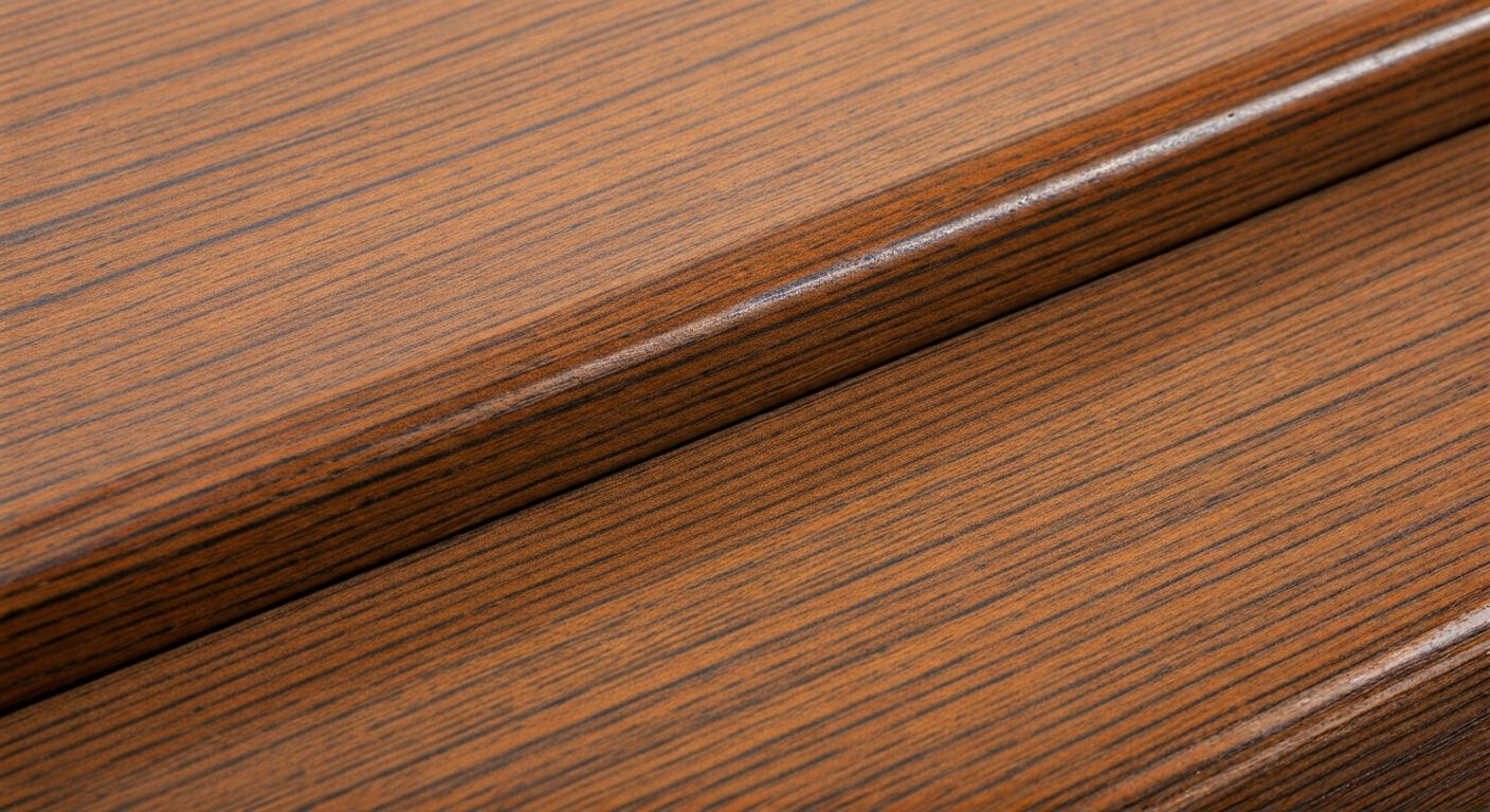 Крупный план стыка мебельной кромки