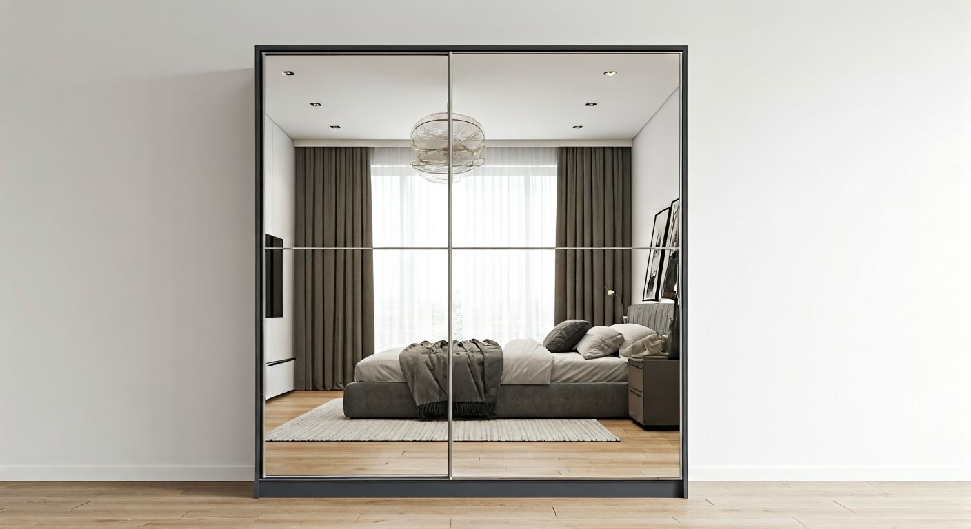 Современный шкаф-купе в спальне