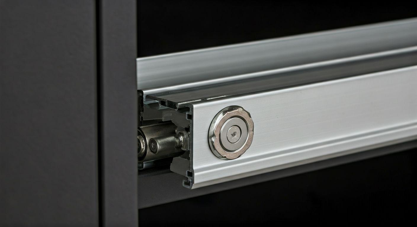 Детальный вид направляющих и ручек