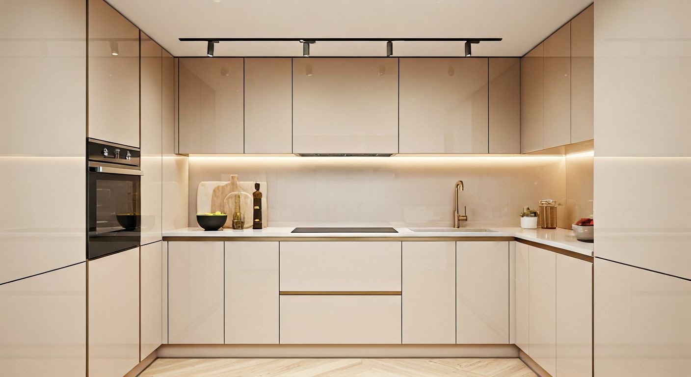 Роскошная светлая маленькая кухня обзор