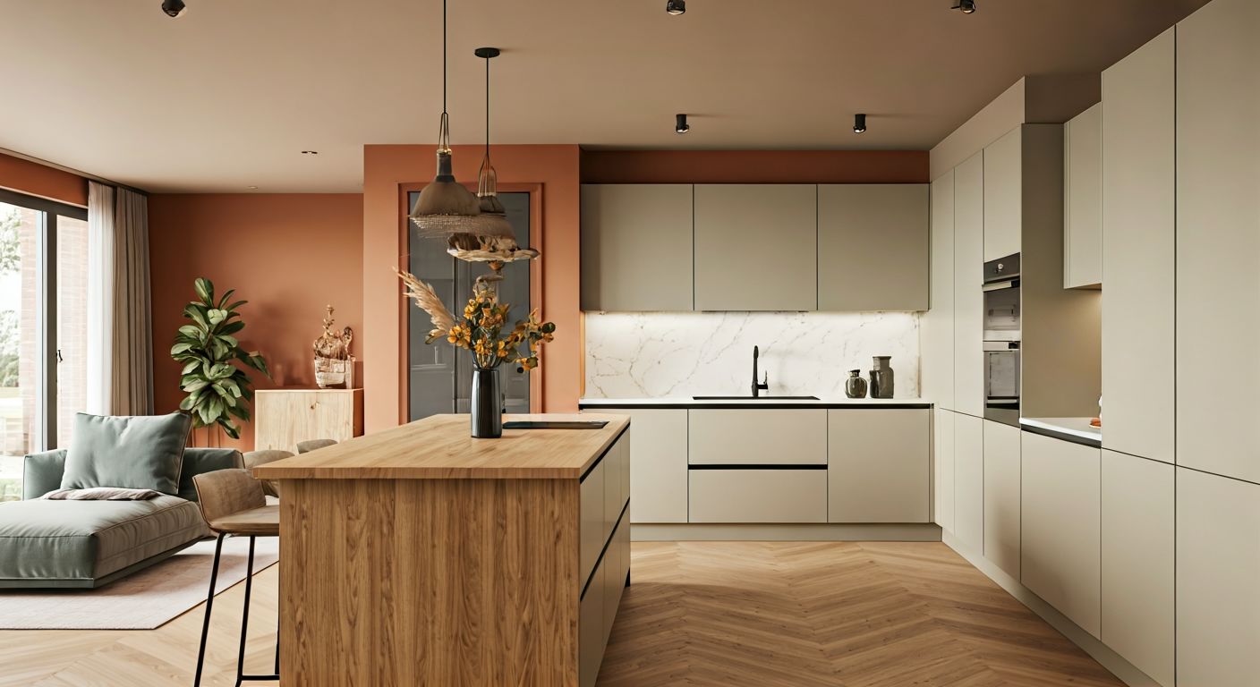 Кухня-гостиная в едином современном дизайне