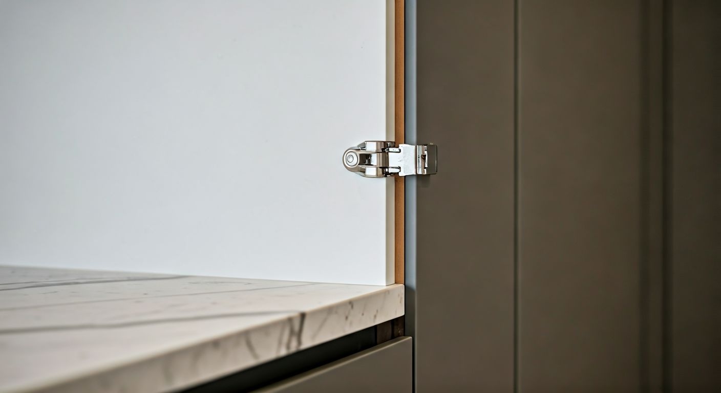 Детальный вид встроенной кухонной мебели