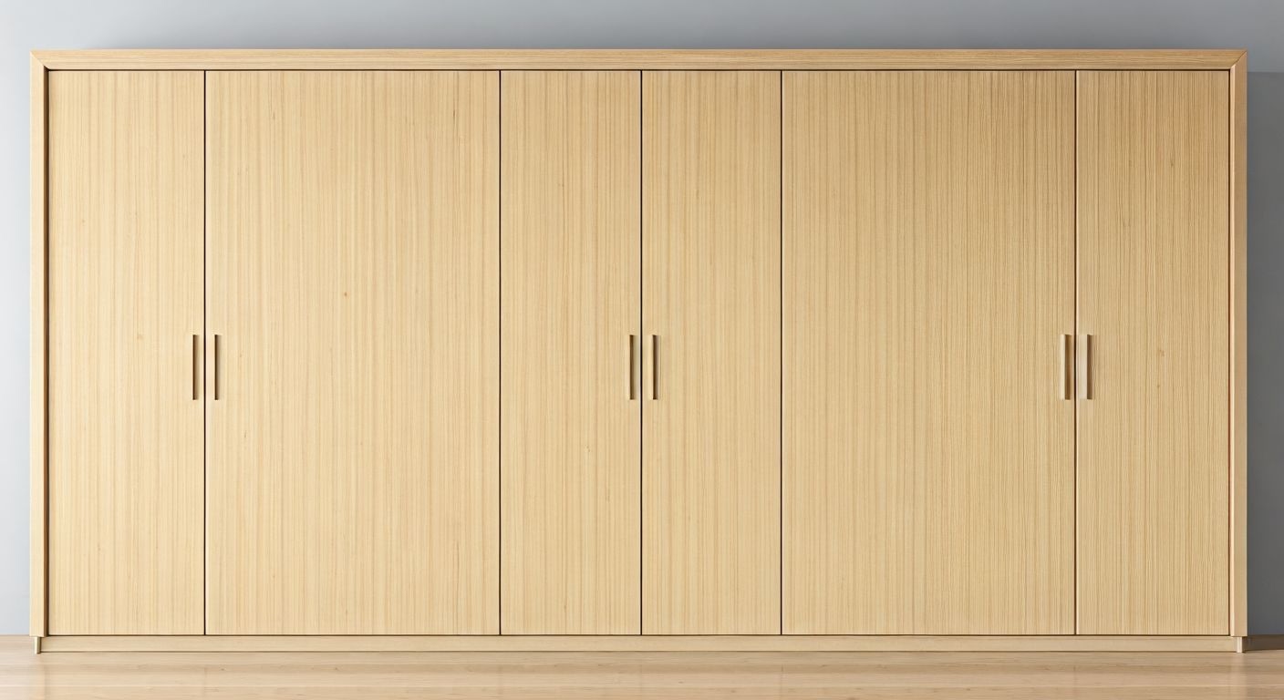 Скандинавский встроенный шкаф без ручек