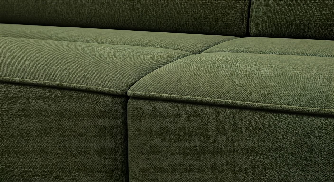 тактильный модульный диван оливкового цвета