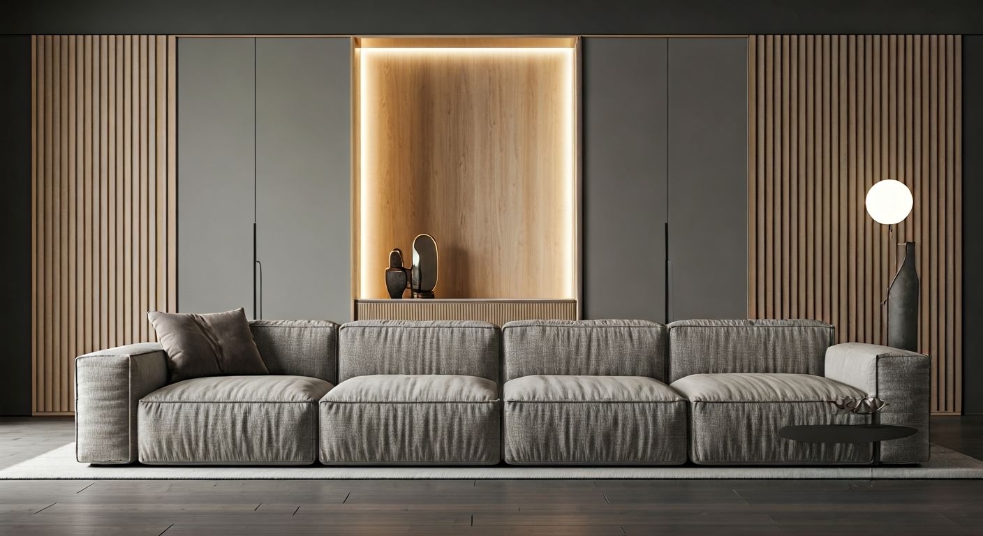 Роскошная гостиная с современной мебелью