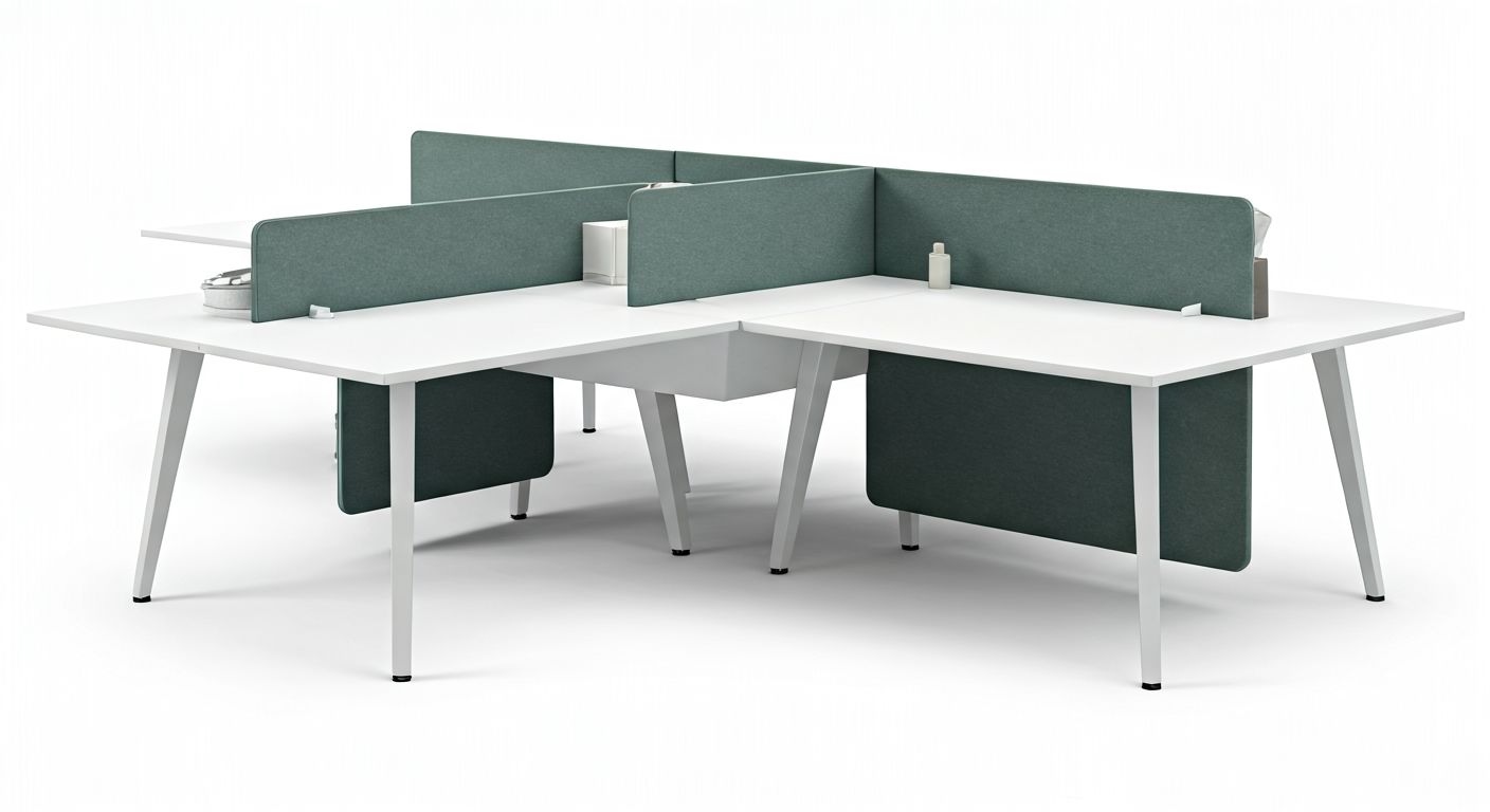 Островной рабочий стол с перегородками