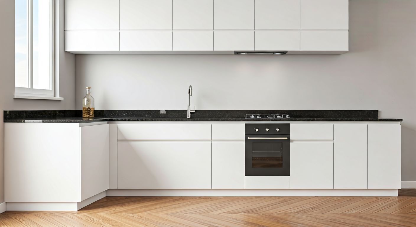 Вид сверху на готовую модульную кухню