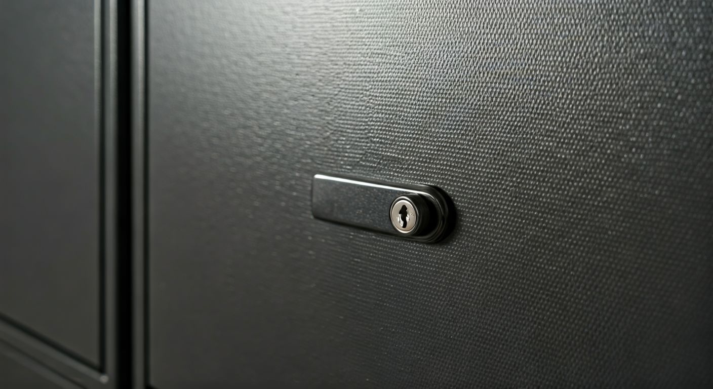 Металлический архивный шкаф и замок