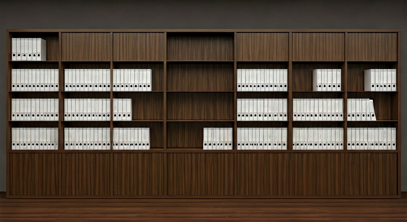 Роскошный офис с деревянно-металлическими стеллажами