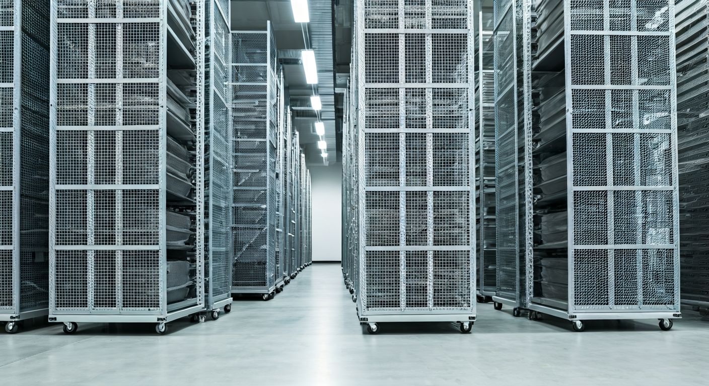 Модульные мобильные стеллажи на рельсах