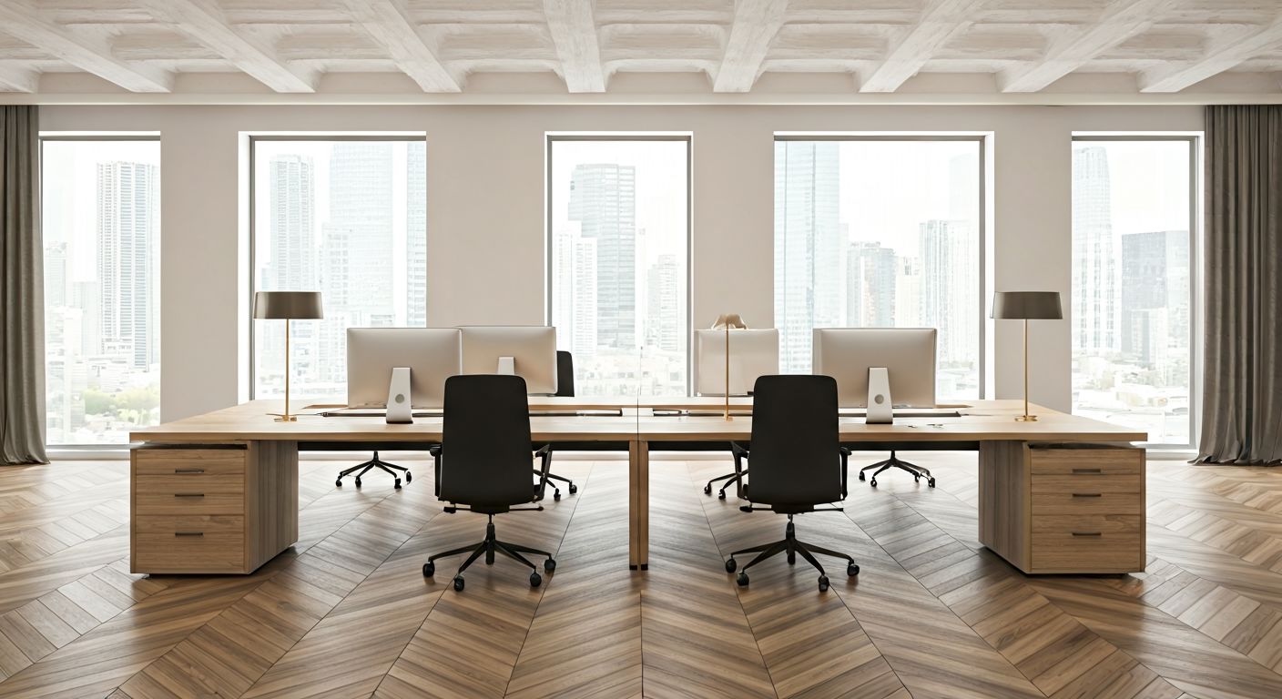 Роскошный open space офис с мебелью