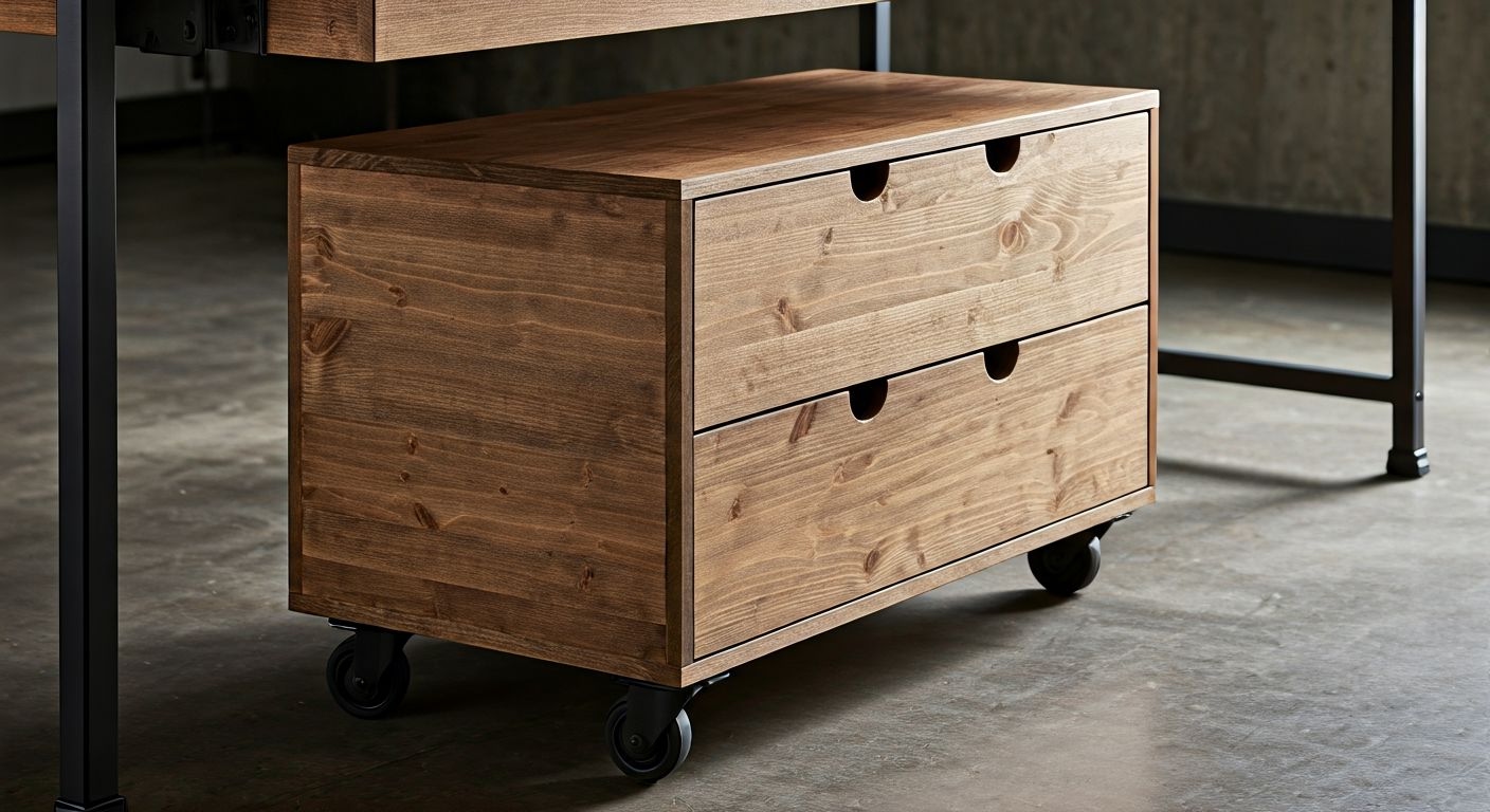 мобильная лофтовая тумба под столом