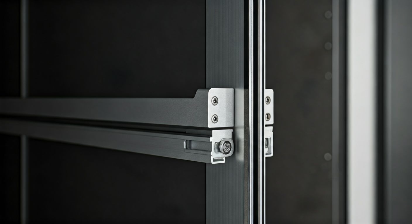 Деталь алюминиевого профиля раздвижного шкафа