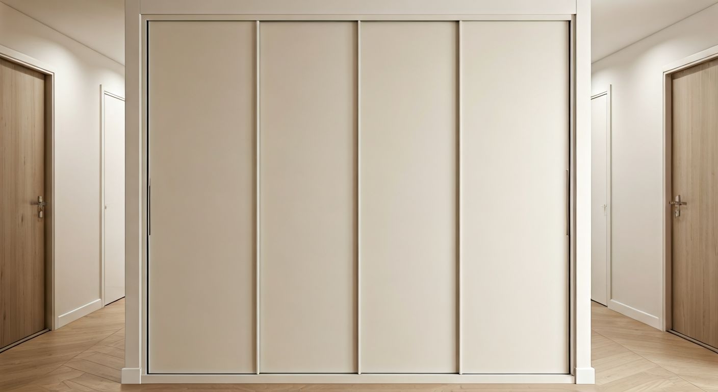 элегантный встроенный шкаф-купе в прихожей