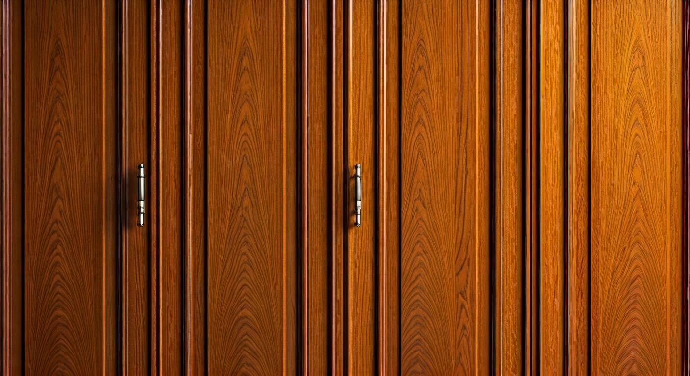 крупный план декоративных дверей корпусного шкафа