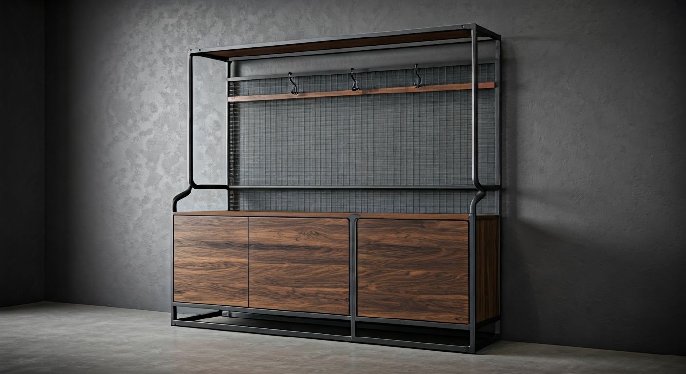 Индустриальная мебель в прихожей лофт