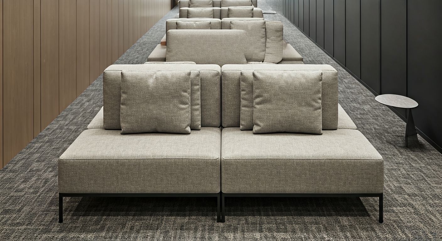 Уютная зона отдыха с модульными диванами