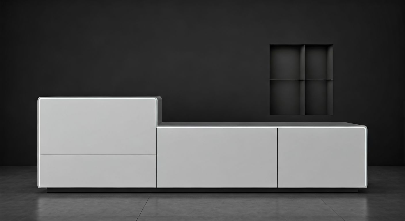 Современный ресепшн со встроенной LED-подсветкой