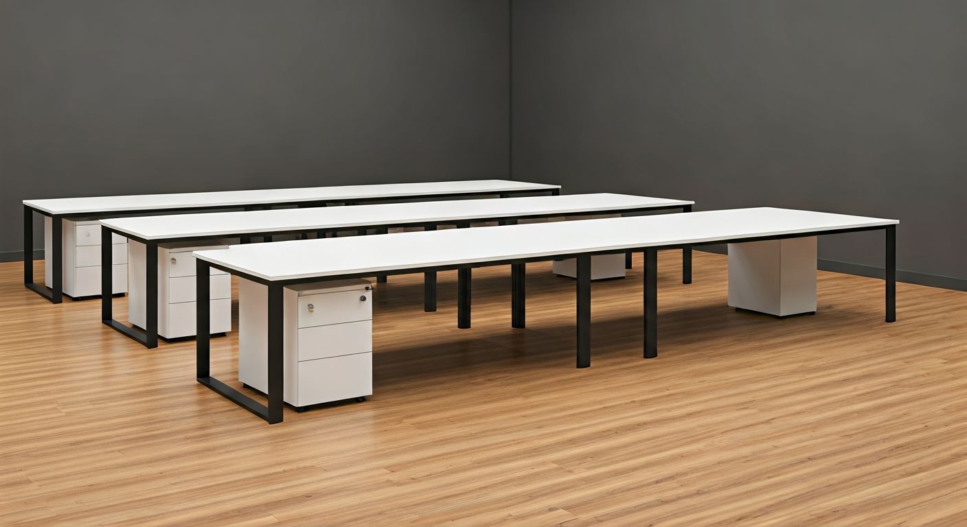модульные офисные столы в ряд