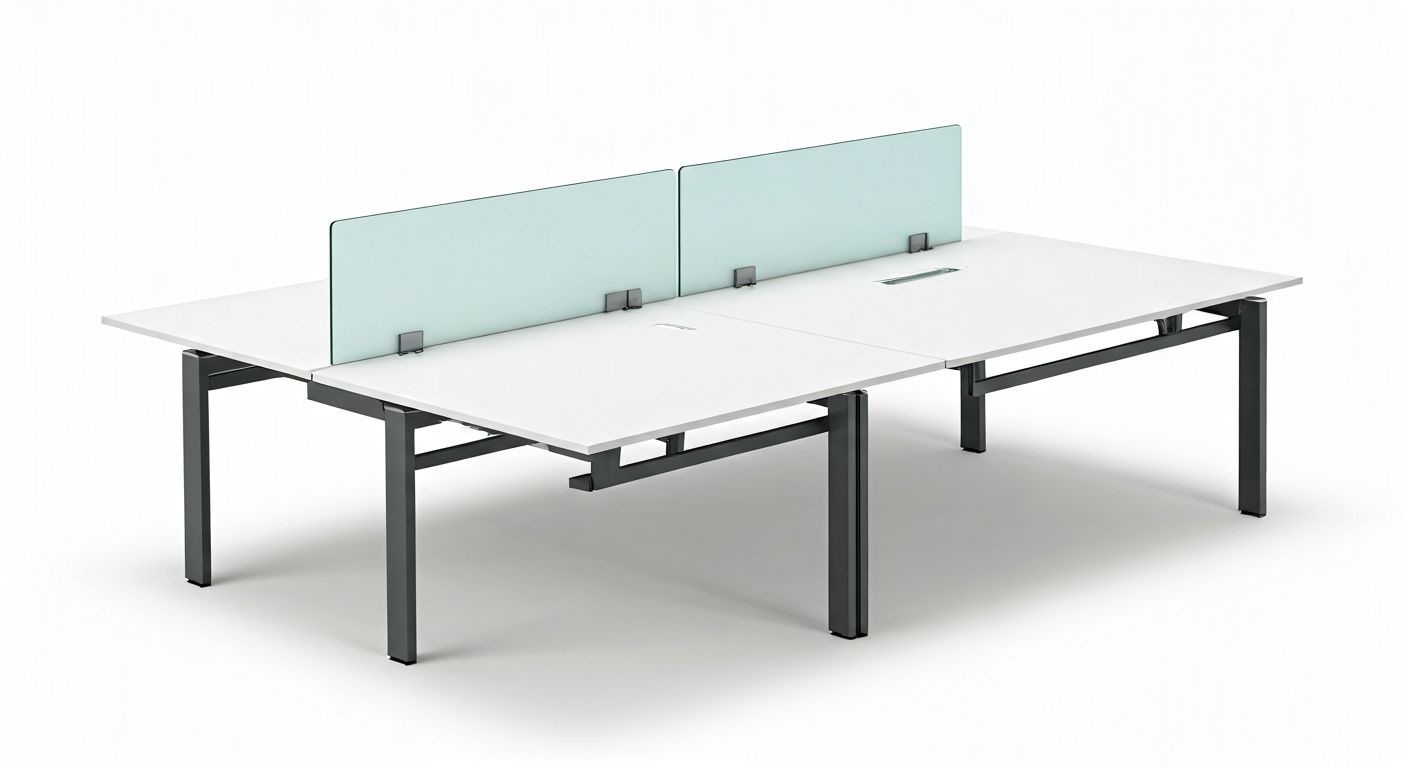 Вид сверху на бенч-систему для двух сотрудников