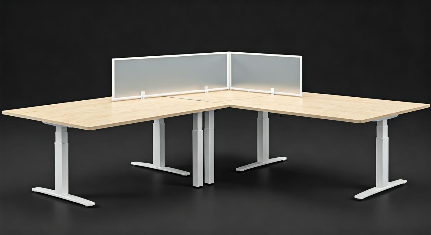 Угловой офисный стол для двоих сотрудников
