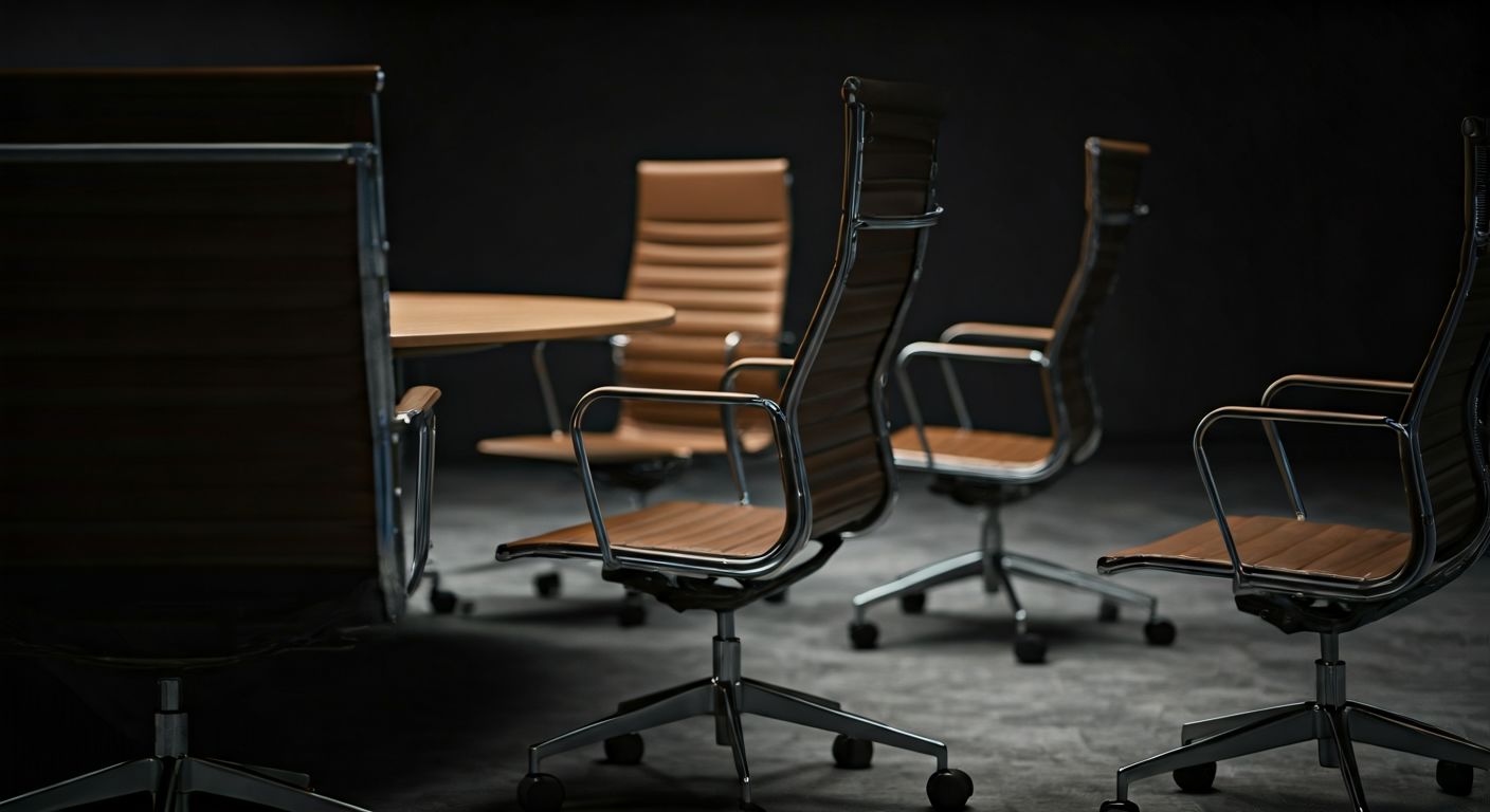 Эргономичные кожаные кресла вокруг круглого стола