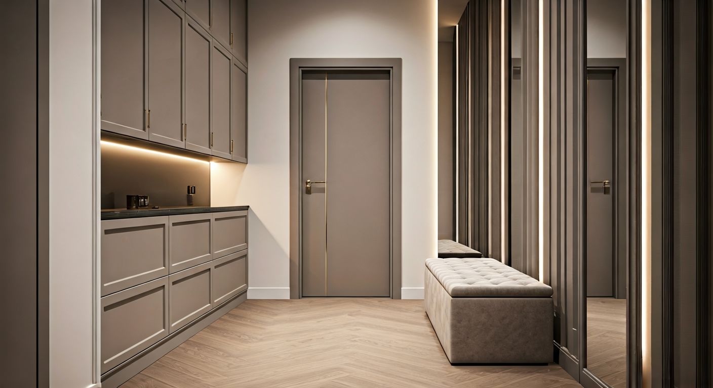 Роскошная современная прихожая с подсветкой