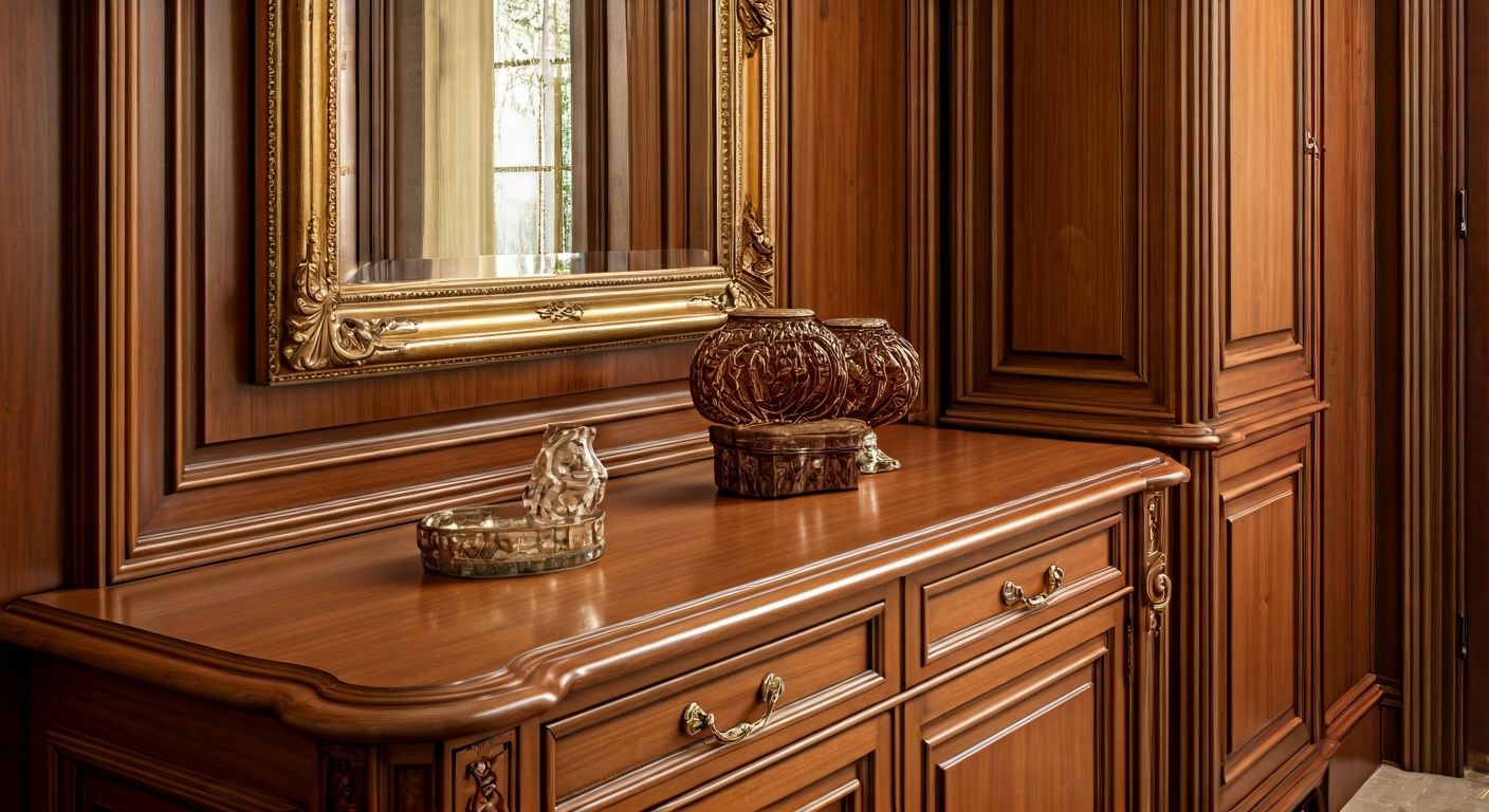 Неоклассическая консоль и зеркало в прихожей