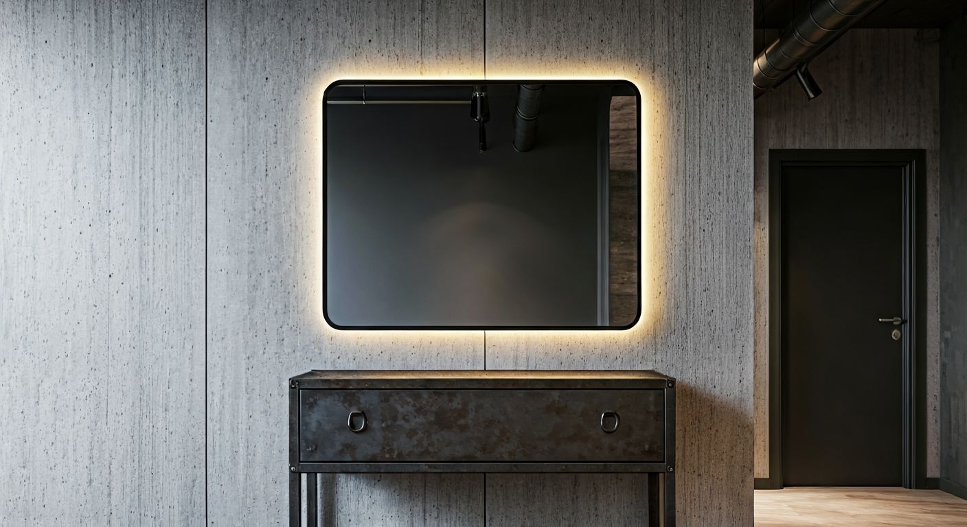 Лофт прихожая с бетонными панелями