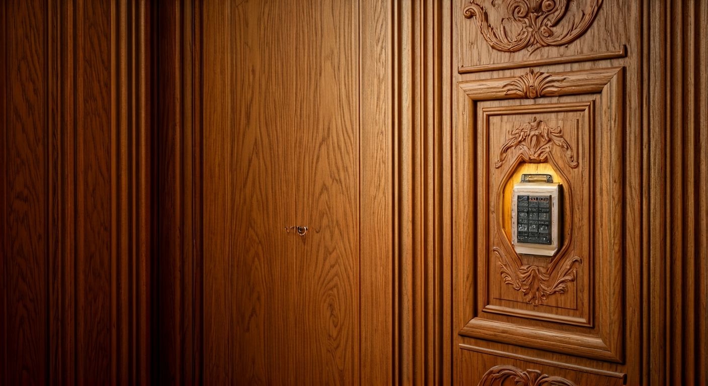 классическая резная панель скрывает щиток