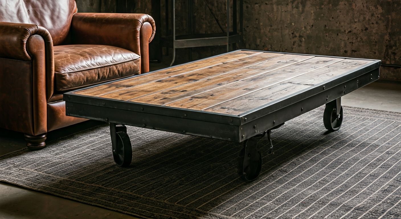 столик на колесиках в лофте