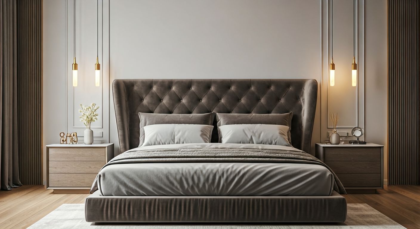 Роскошная спальня с большой кроватью