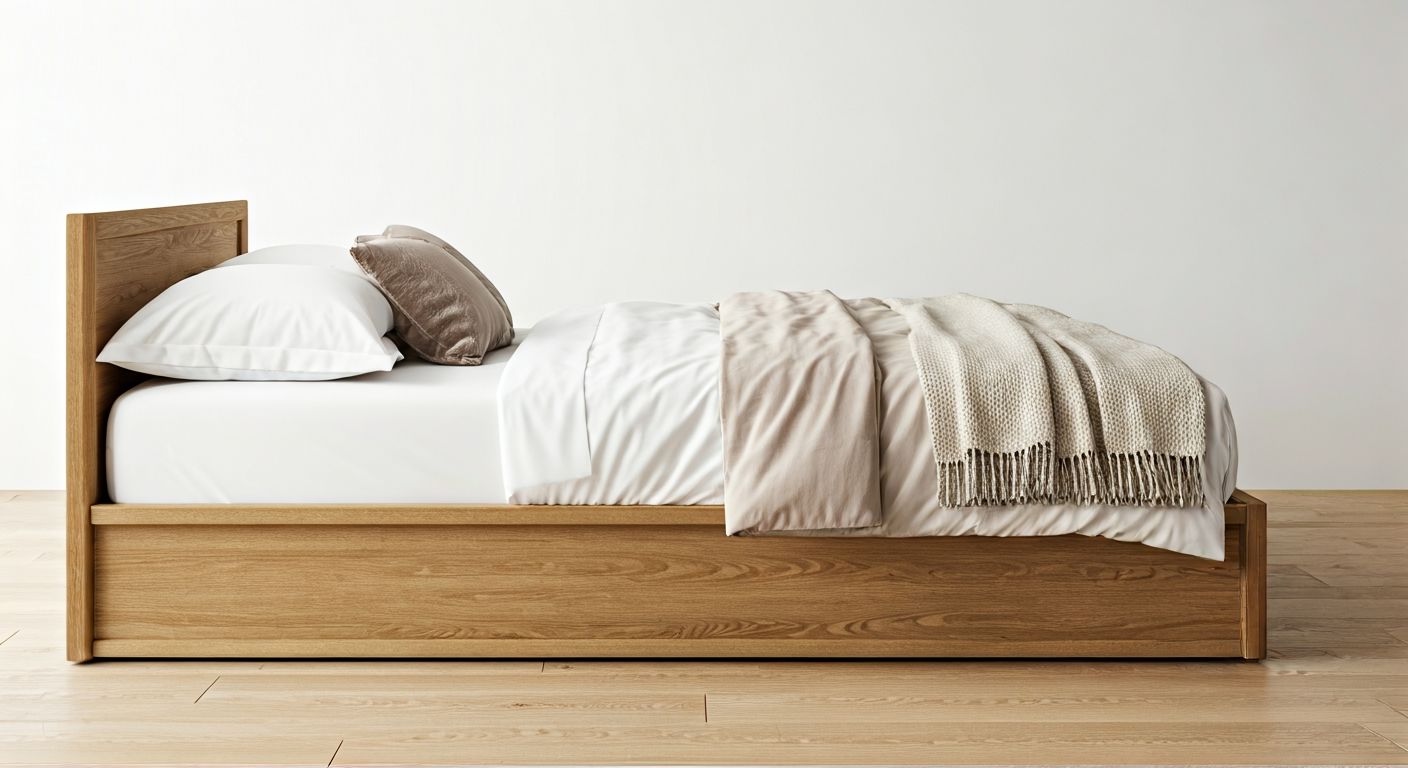 Кровать с подъемным механизмом сбоку