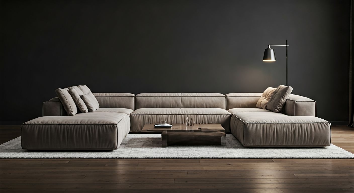 роскошный модульный диван в светлой гостиной