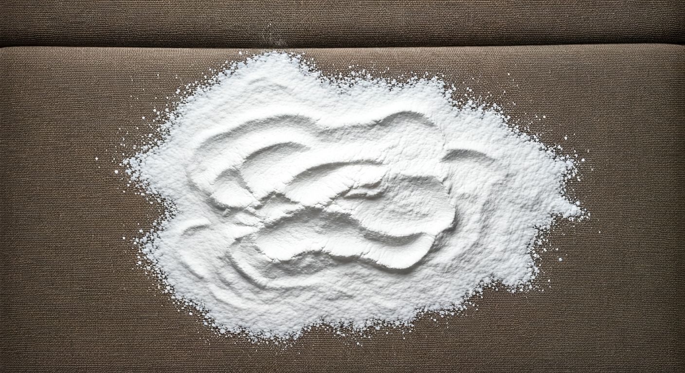 Сода на поверхности дивана сверху